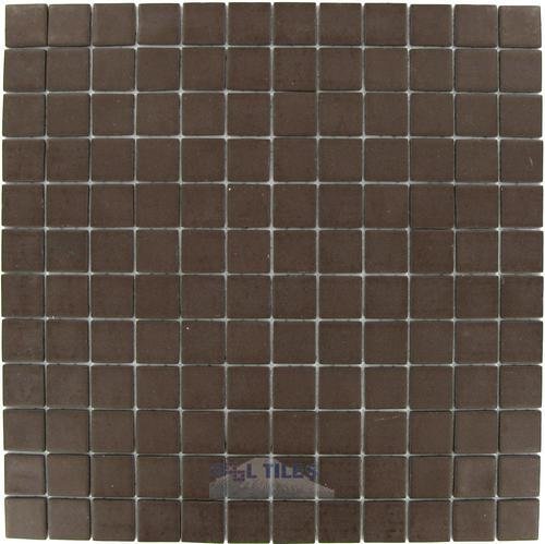 Vidrepur 1" x 1" Recycled Glass Tile on 12 1/2" x 12 1/2" Mesh Backed Sheet in Chocolate