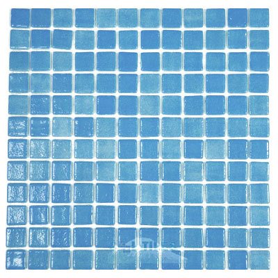 Vidrepur Recycled Glass Tile Mesh Backed Sheet in Fog Sky Blue