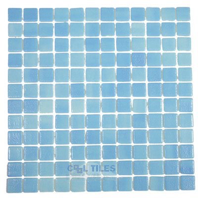 Vidrepur Recycled Glass Tile Mesh Backed Sheet in Fog Turquoise Blue Slip-Resistant