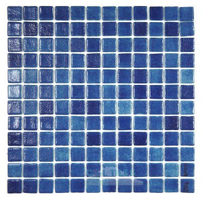 Vidrepur Recycled Glass Tile Mesh Backed Sheet in Fog Navy Blue Slip-Resistant