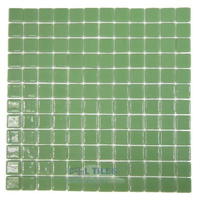 Vidrepur Recycled Glass Tile Mesh Backed Sheet in Light Green