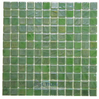 Vidrepur Recycled Glass Tile Mesh Backed Sheet in Green Iridescent
