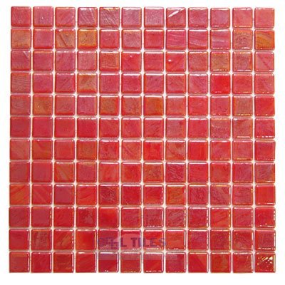 Vidrepur Recycled Glass Tile Mesh Backed Sheet in Red Iridescent