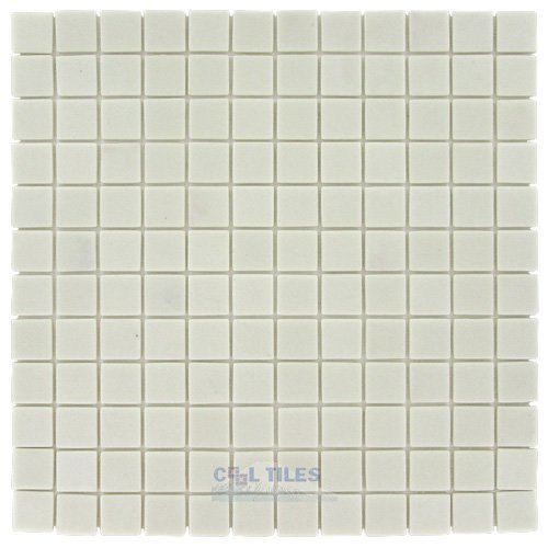 Vidrepur 1" x 1" Recycled Glass Tile on 12 1/2" x 12 1/2" Meshed Backed Sheet in Chalk