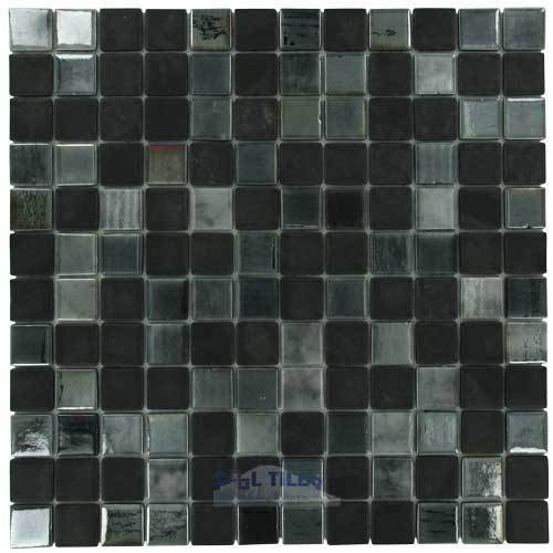 Vidrepur Recycled Glass Tile Mesh Backed Sheet in Black Diamond
