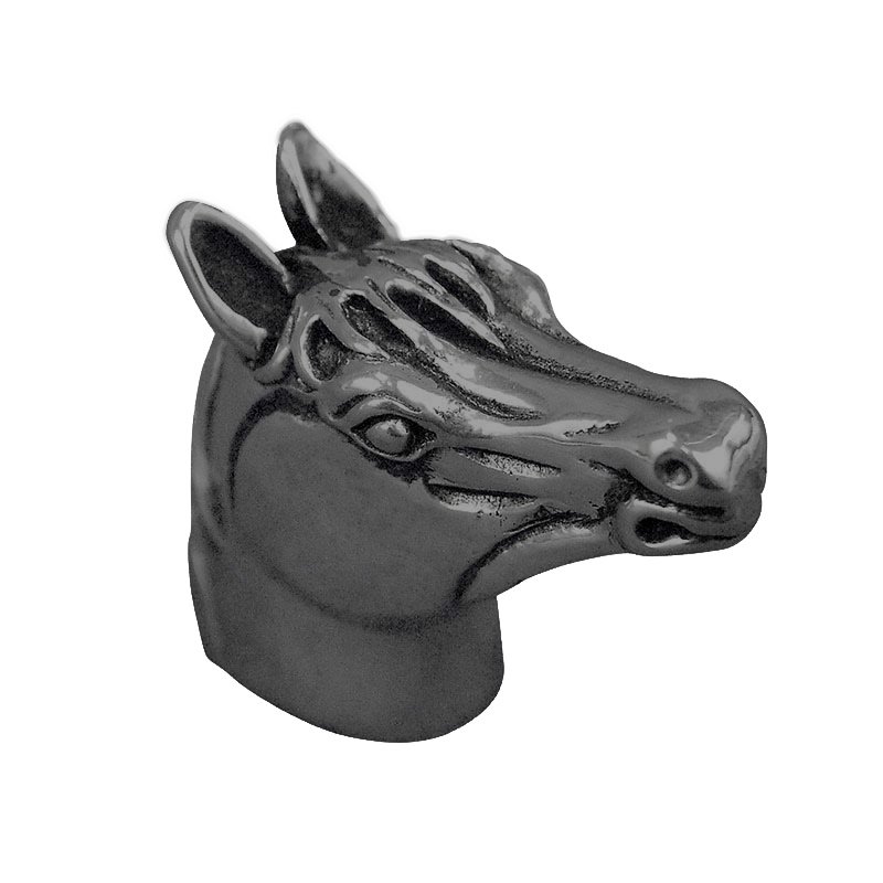Vicenza Hardware Small Horse Head Knob in Gunmetal