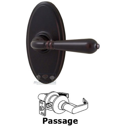 Weslock Door Hardware Universally Handed Passage Lever - Oval Plate with Legacy Door Lever in Oil Rubbed Bronze