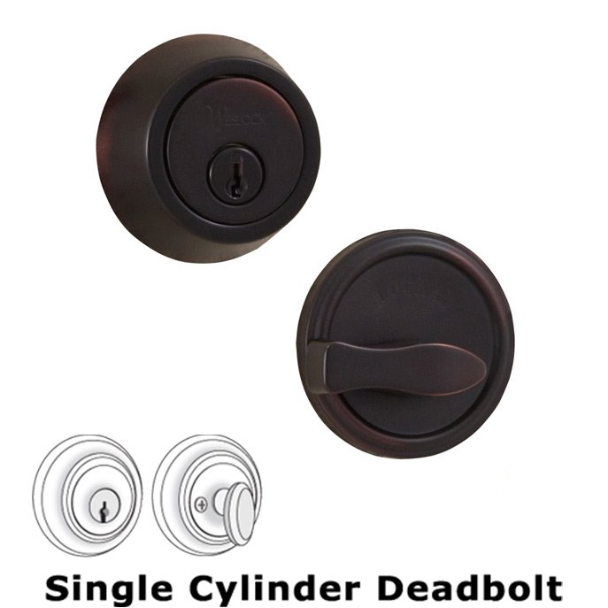 Weslock Door Hardware Model 671 Single Deadbolt Lock in Oil Rubbed Bronze