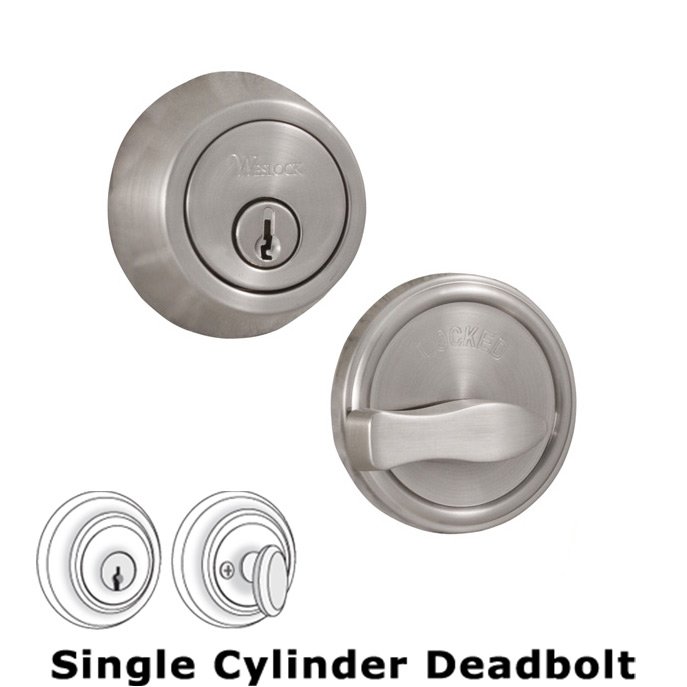 Weslock Door Hardware Model 671 Single Deadbolt Lock in Satin Nickel
