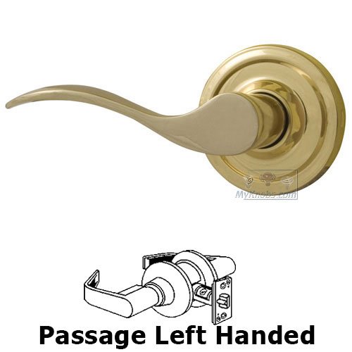 Weslock Door Hardware Bordeau Left Handed Passage Door Lever in Polished Brass