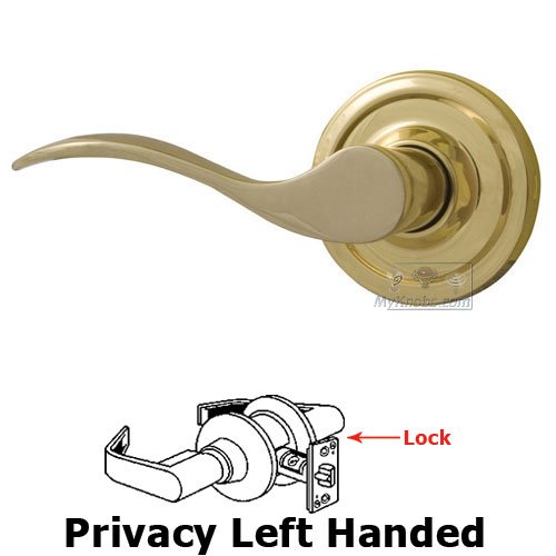 Weslock Door Hardware Bordeau Left Handed Privacy Door Lever in Polished Brass