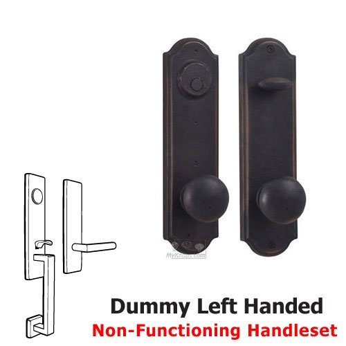 Weslock Door Hardware Tramore - Left Hand Dummy Handleset with Wexford Knob in Oil Rubbed Bronze