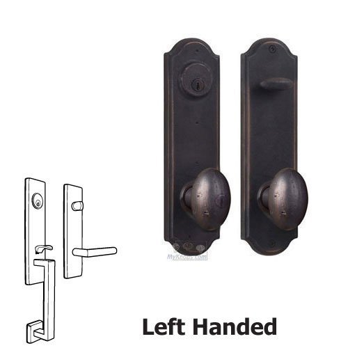 Weslock Door Hardware Tramore - Left Hand Single Deadbolt Keylock Handleset with Keyed Durham Knob in Oil Rubbed Bronze