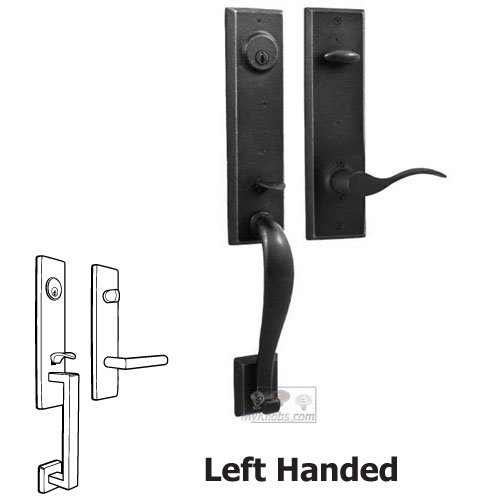 Weslock Door Hardware Greystone - Left Hand Single Deadbolt Handleset with Carlow Lever in Black