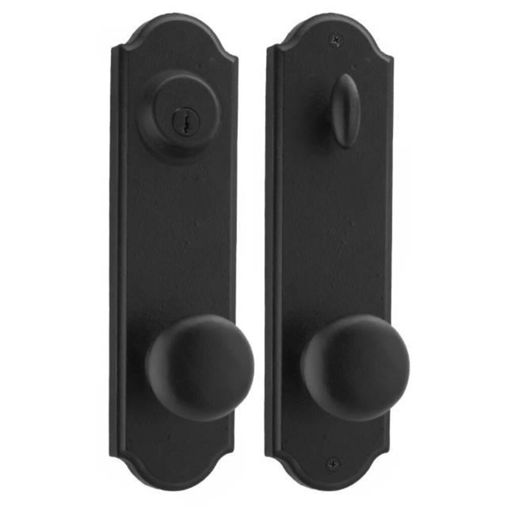 Weslock Door Hardware Tramore - Left Hand Single Cylinder Handleset with Wexford Knob in Black