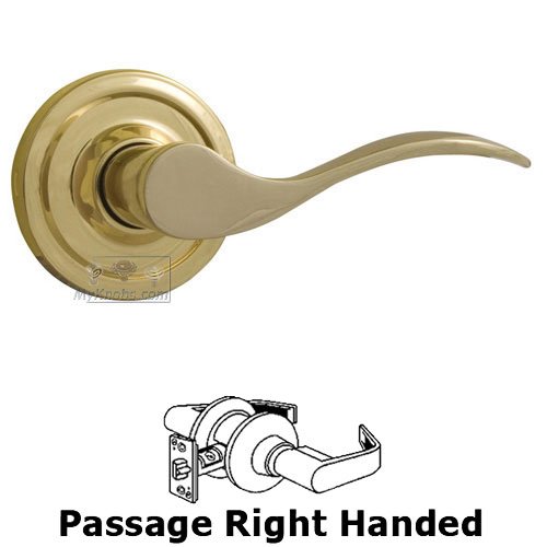 Weslock Door Hardware Bordeau Right Handed Passage Door Lever in Polished Brass