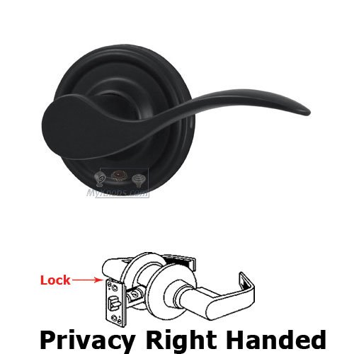 Weslock Door Hardware Bordeau Right Handed Privacy Door Lever in Black