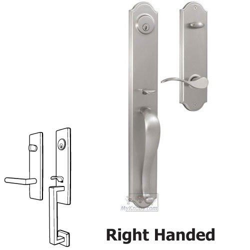 Weslock Door Hardware Philbrook - Right Hand Single Deadbolt Handleset with Bordeau Lever in Satin Nickel