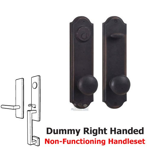 Weslock Door Hardware Tramore - Right Hand Dummy Handleset with Wexford Knob in Oil Rubbed Bronze