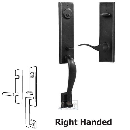 Weslock Door Hardware Greystone - Right Hand Single Deadbolt Handleset with Carlow Lever in Black