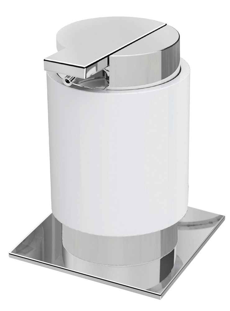 Zen Designs Soap Dispenser W 3 1/2" x D 3 3/4" x H 4 3/4" in White