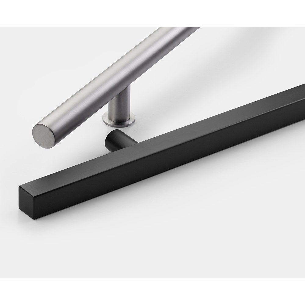 Stainless Steel Long Door Pulls 36" Centers Back To Back Square Door Pull in Flat Black