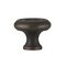 Richelieu Hardware - Classic Expression - Solid Brass 1 1/4" Diameter Flattened Knob with Concentric Circles in Brushed Oil Rubbed Bronze