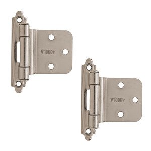 Amerock Self-Closing Face Mount, Variable Overlay Reverse Bevel Hinge (Pair) in Polished Chrome