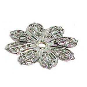 Cal Crystal Solid Brass Stamped & Embossed Flower Backplate in Polished Chrome