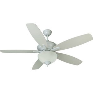 Craftmade 52" Ceiling Fan in White with Custom Blades and Optional Light Kit