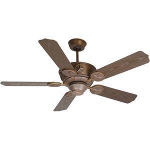Craftmade 52" Ceiling Fan in Aged Bronze with Outdoor Standard Blades in Brown