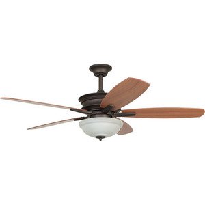 Craftmade 52" Ceiling Fan with Bowl Light Kit in Espresso with Cherry/Walnut Blades