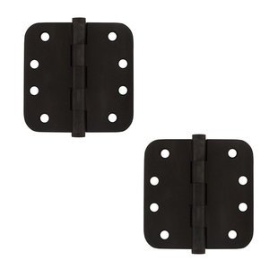 Deltana Hardware Solid Brass 4" x 4" 5/8" Radius/Standard Door Hinge (Sold as a Pair) in Oil Rubbed Bronze