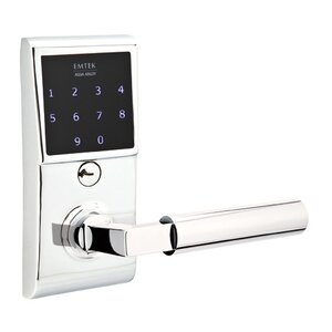 Emtek Hardware Hercules Right Hand Emtouch Lever with Electronic Touchscreen Lock in Polished Chrome