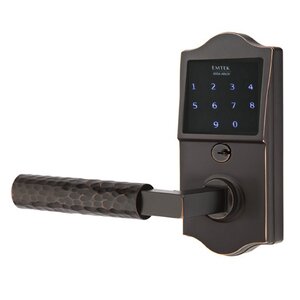 Emtek Hardware Emtouch Classic - L-Square Hammered Lever Electronic Touchscreen Lock in Oil Rubbed Bronze