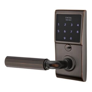 Emtek Hardware Emtouch - R-Bar Faceted Lever Electronic Touchscreen Lock in Oil Rubbed Bronze