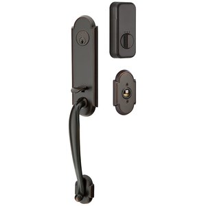 Emtek Hardware Richmond Handleset with Empowered Smart Lock Upgrade and Turino Right Handed Lever in Oil Rubbed Bronze