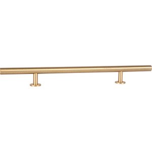 Lews Hardware 6" (152mm) Centers Round Bar Pull in Brushed Brass