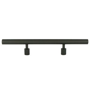 Lews Hardware 3" (76mm) Centers Round Bar Pull in Black Stainless