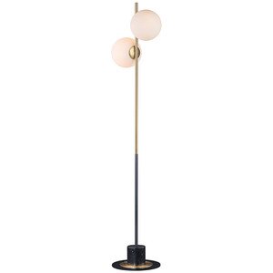 Maxim Lighting 2-Light Floor Lamp in Satin Brass And Black
