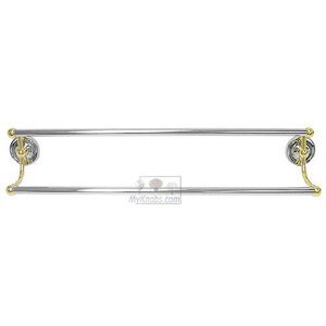 Allied Brass CV-72T-36-PC Clearview Collection 36 Inch Double Towel Bar with Twisted Accents Polished Chrome