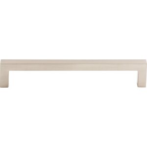 Top Knobs 6 1/4" Centers Square Bar Pull In Brushed Satin Nickel