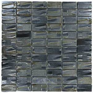 Vidrepur 1" x 2" Recycled Glass Tile on 12 3/8" x 12 3/8" Mesh Backed Sheet in Pluto
