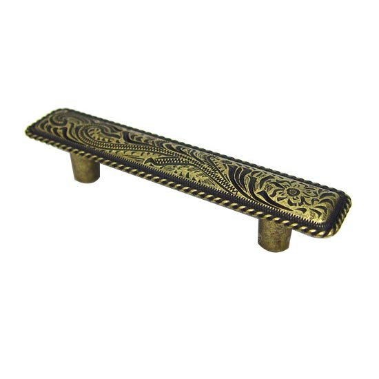 Abstract Designs 4 3/4" Pull in Antique Brass