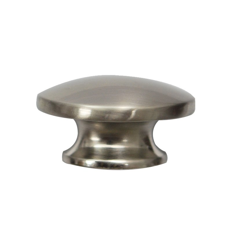 Abstract Designs Small Oval Knob in Satin Nickel