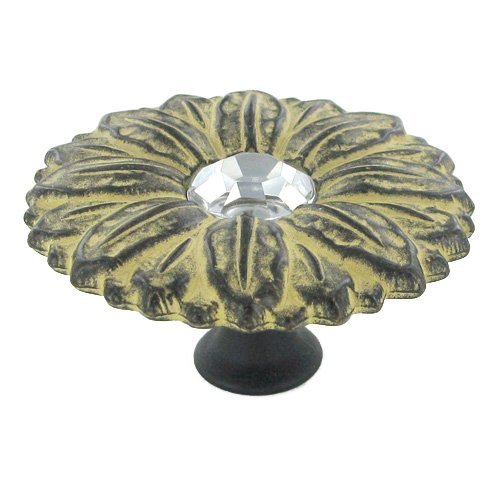 Abstract Designs 1 15/16" Diameter Knob in Black Golden Yellow with Acrylic Center