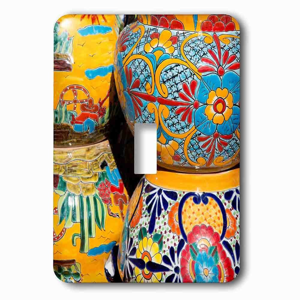 Jazzy Wallplates Single Toggle Wallplate With Arizona, Tucson, Tubac. Traditional Hand-Painted Mexican Pottery.