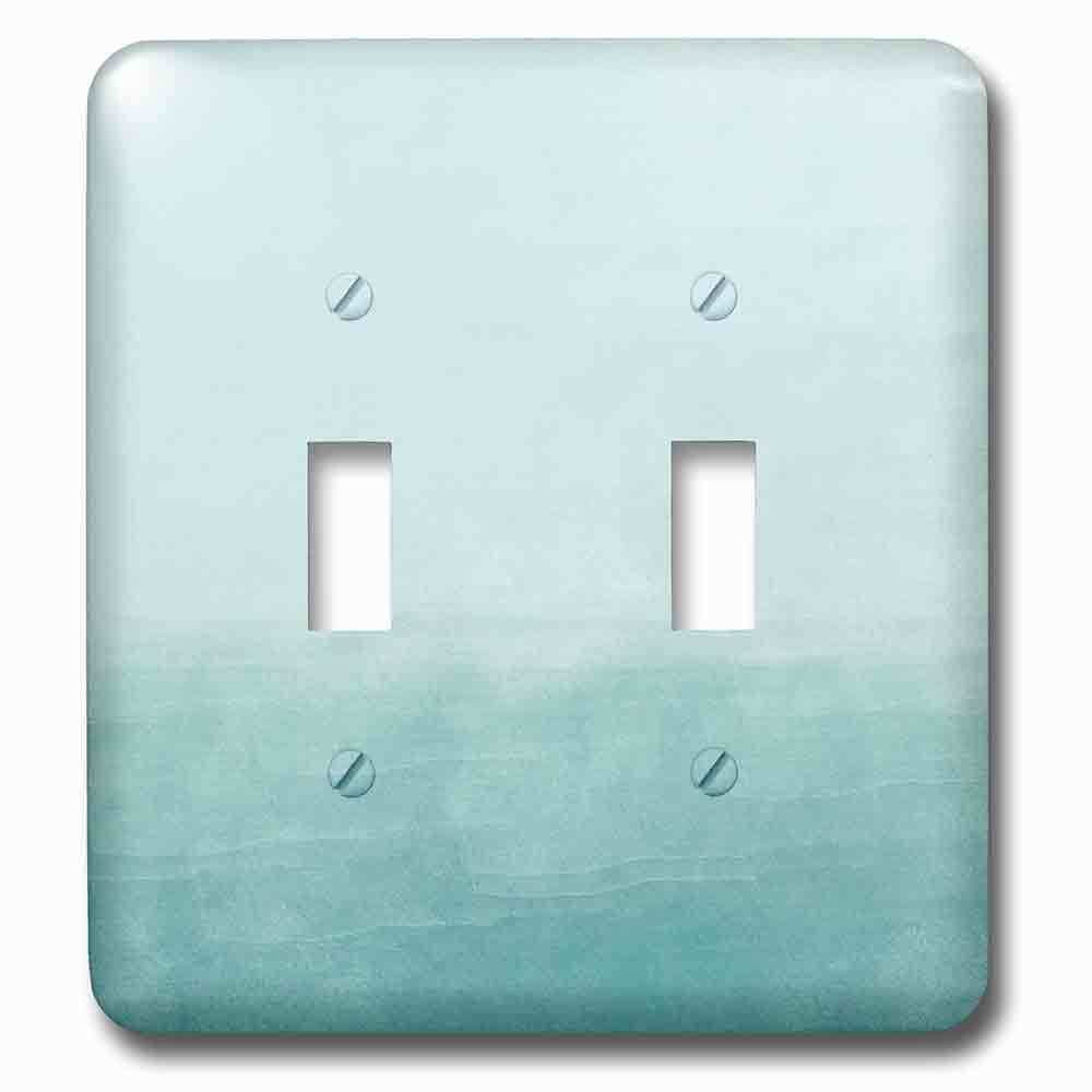 Jazzy Wallplates Double Toggle Wallplate With Creamy Aqua Blue Watercolor Ombre