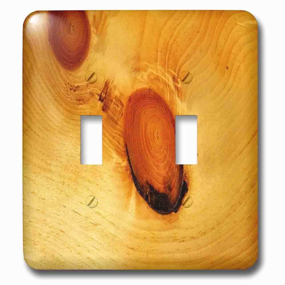 Jazzy Wallplates Double Toggle Wallplate With Image Of Close Up Of Knot In Pine Wood