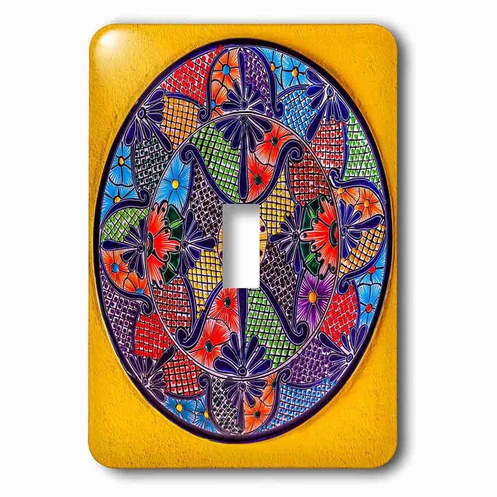 Jazzy Wallplates Single Toggle Wallplate With Colorful Ceramic Mexican Plate, Guanajuato, Mexico